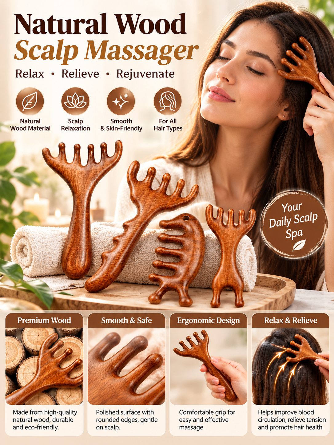 Wooden Hair Brush